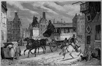 Les Omnibus de Paris på 1800-talet: trycicle - gravyr från 1892 av Unknown artist