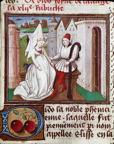 The Loves of Didon, grundare av Carthage och Enee Miniature hämtad från "The Book of Light and Noble Women"" av Giovanni Boccaccio sagt av Jean Boccace (1313-1375) av Unknown artist