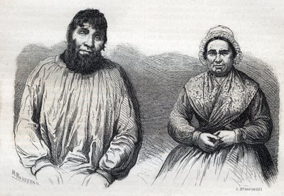 Les epoux Dumollard (Martin Dumollard (1810-1862) och hans hustru medbrottsling Marie Anne (Marie-Anne) Martinet (1814-1875) Gravyr från 1800-talet av Unknown artist
