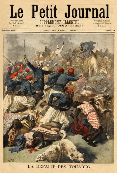 Överstelöjtnant Joseph Joffre (1852-1931), befälhavare för de franska styrkorna i Sudan (franska Sudan, faktiskt Mali), överlämnade den 23 mars 1894 tuaregstammarna "" Tengereguif"" mellan sjöarna Goro och Fati - Löjtnant Överste Joseph Joffre av Unknown artist