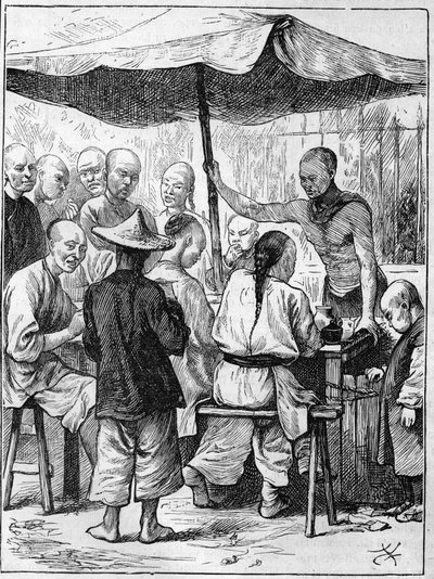 Livet i Kina på 1800-talet: Utomhusservering. av Unknown artist