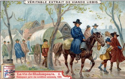 Life of Shakespeare: Shakespeare bland vandrande skådespelare av Unknown artist