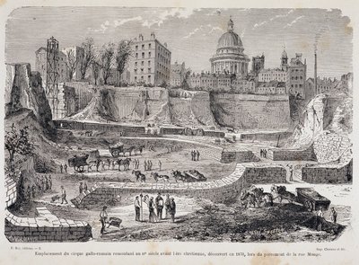 Platsen för den gallo-romerska cirkusen som går tillbaka till 300-talet före den kristna eran, upptäcktes 1870, under borrningen av Rue Monge av Unknown artist