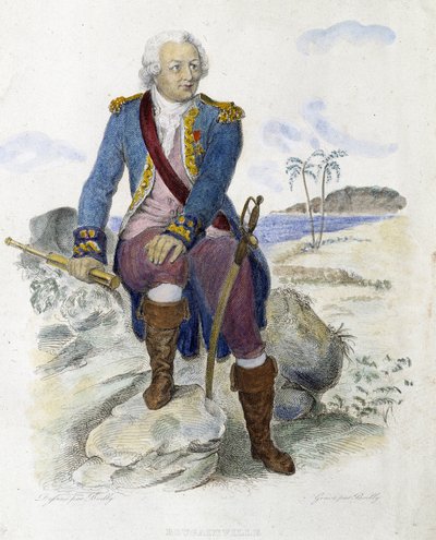 Louis Antoine, greve av Bougainville (1729-1811), fransk sjöfarare. - i "" Den franske Plutarchen"" av Mennechet av Unknown artist