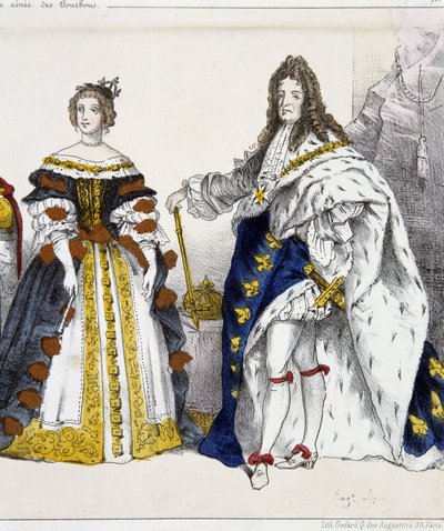 Ludvig XIV och Marie Therese av Österrike - i "" Kings and Queens of France"" av Unknown artist