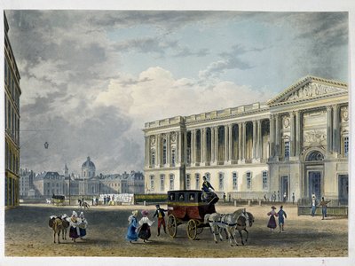 Louvren - östfasad, på baksidan kupolen - 1800-talet av Unknown artist
