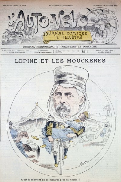 Lépine och Mouckères - i ""Auto-Vélo""" av 1897-12-12, Bibl.de la ville de Paris. av Unknown artist