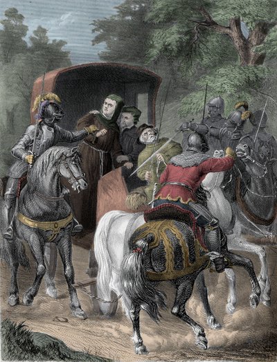 Luthers fångst - bortförandet av Martin Luther (1483-1546) från Thüringerskogen den 4 maj av Unknown artist