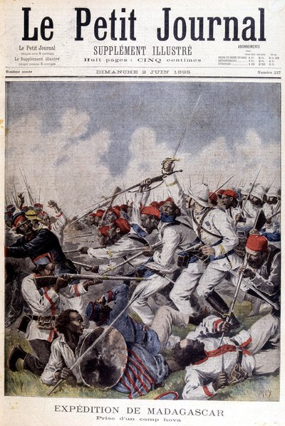 Madagaskarexpeditionen: ta av en lägerhova - i "" Le Petite Journal"" av 1895-06-02 av Unknown artist