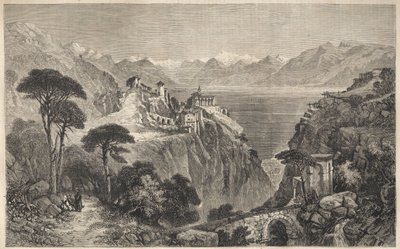 Madonna del Sasso, Schweiz - Vår Fru av Sassos kloster - nära Locarno vid Lago Maggiore - Kantonen Ticino i Schweiz - 1861 av Unknown artist