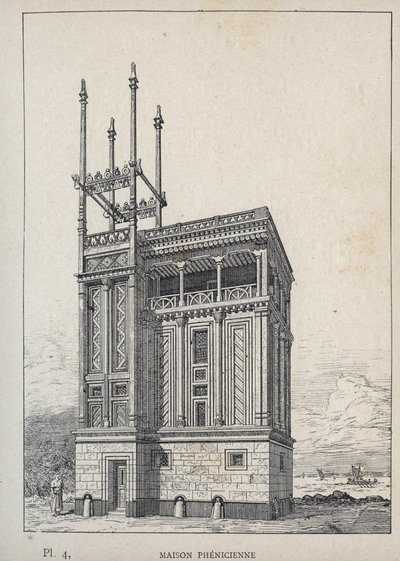 Phoenician House - (Phoenician House, Universal Exhibition, Paris av Unknown artist