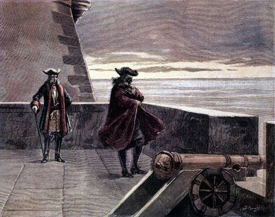 Man med järnmask i sitt torn. 1800-talsgravyr. av Unknown artist