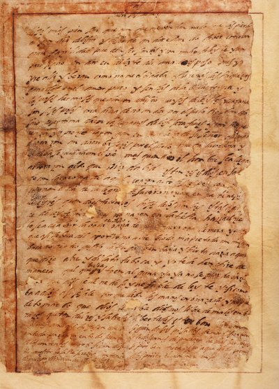 manuskript. Brev nr 7 till munkarna i Beas de Segura. Papper. 18 november 1585. av Unknown artist