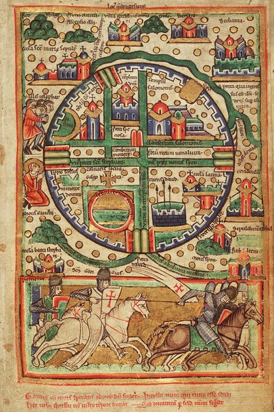 Karta över Crusader Jerusalem av Unknown artist