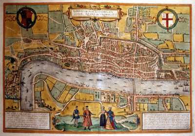 Karta över London på 1500-talet. av Unknown artist