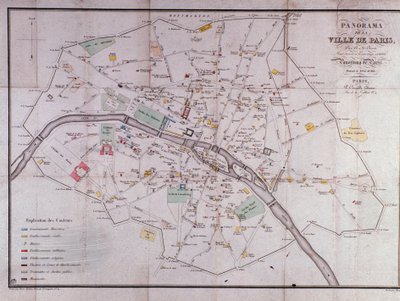 Karta över staden Paris 1840. av Unknown artist