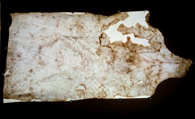 Sjökarta över Medelhavet gjord i Pisa. 1100-talets Paris, B.N av Unknown artist