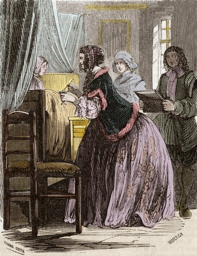 Marquise de Brinvilliers förgiftar patienterna på Hotel Dieu i Paris. av Unknown artist