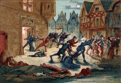 Massaker av Saint Barthelemy, 24 augusti 1572. av Unknown artist