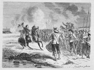 Mazarin stoppar de två arméerna. av Unknown artist