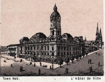 Melbourne, Australien: utsikt över rådhuset. i "" Världen illustrerar 168 vyer"" Odaterat (slutet av 1800-talet) av Unknown artist