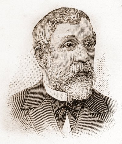 Medlemmar av Academie Francaise 1895: porträtt av Alfred Mezieres (1826-1915), litteraturhistoriker, fransk politiker och essäist. av Unknown artist