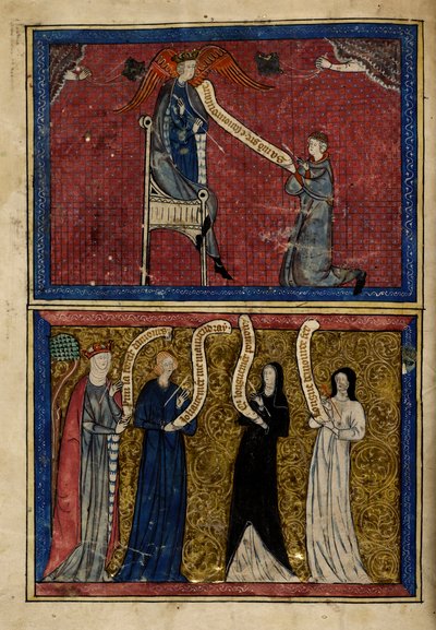 Män och kvinnor sårade av kärlekens Gud från "Le Roman de la Rose" av Unknown artist