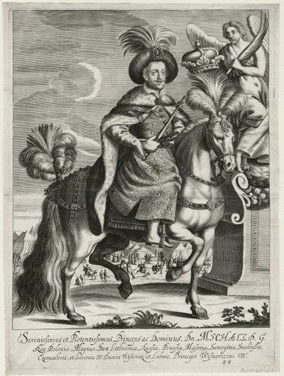 Michal Korybut Wisniowiecki (1640-1673), kung av Polen och storhertig av Litauen - Anonym - ca. 1670 - Kopparstick - 36,5x27,2 - Privat samling av Unknown artist