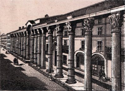 Milano, Italien: utsikt över Colonnade (Column di San Lorenzo Milano) av Saint Lorenzo (Colonnade of Saint Lorenzo). i "" Världen illustrerar 168 vyer"" Odaterat (slutet av 1800-talet) av Unknown artist