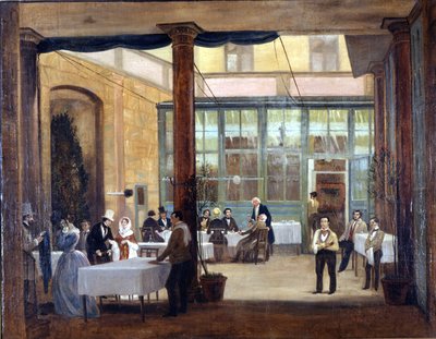 Milano, matsal på Rebecchino hotel. 1830 bodde Stendhal singel och medellös på detta hotell såväl som i många andra i Italien. Museo Milano, Milano av Unknown artist