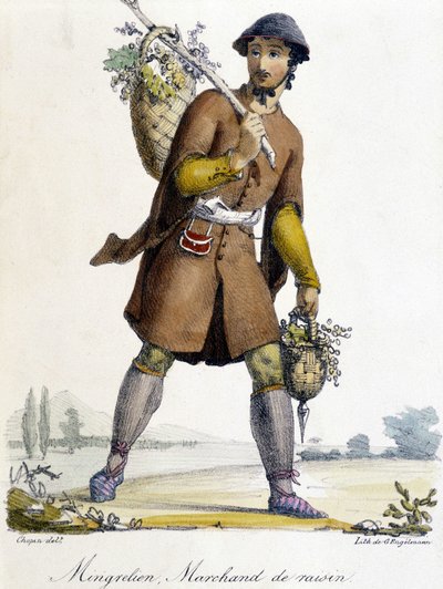 Mingrelien, druvhandlare i Ryssland på 1800-talet. av Unknown artist