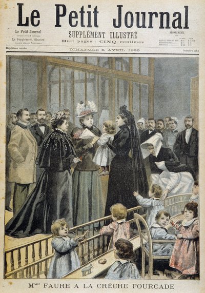 Mme Faure vid Fourcade plantskola - i "" Le Petite Journal"" av 1896-04-05 av Unknown artist