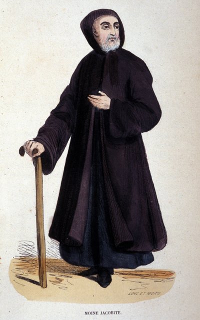 Moine Jacobite. Gravyr från ett album på religiösa beställningar, Paris av Unknown artist