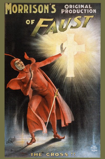Morrison originalproduktion av Faust - korset! - affisch för en pjäs om Faust: "" la Croix"" av Unknown artist