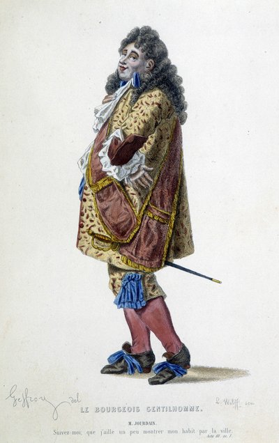Herr Jourdain i Molières "The bourgeois gentleman" av Unknown artist