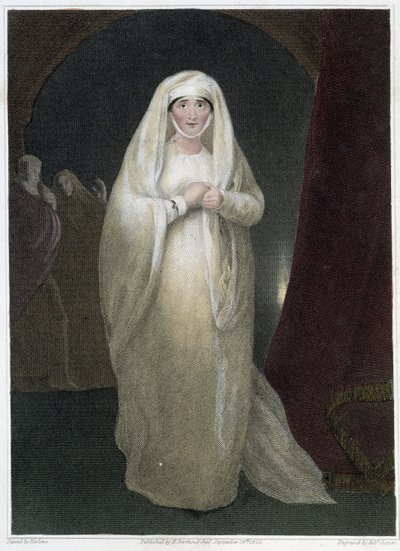 Mrs. Siddons, i rollen som Lady Macbeth i Shakespeares pjäs "Macbeth", deb. 1800-talet av Unknown artist