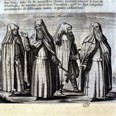 Moskovitiska prästerskap, gravyr av Unknown artist