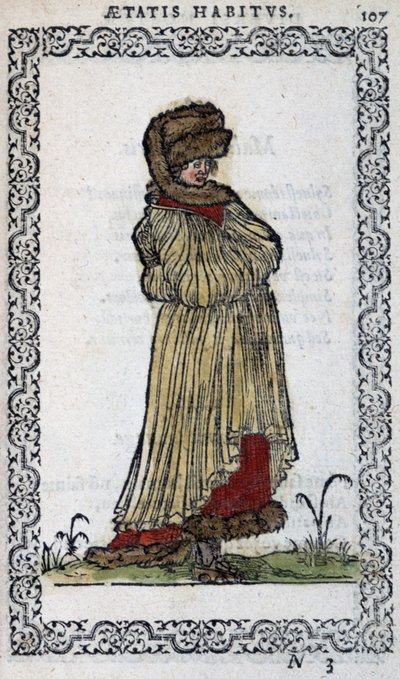 Moskovitisk kvinna - i "" Habits et effigies"" av Jean Sulperius av Unknown artist