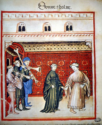 Musiker och dansare, -i "Tacunum Sanitatis" av Unknown artist