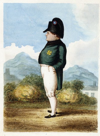 Napoleon Bonaparte på ön Saint Helena - Okänd artilleriofficer - 1817 - Akvarell på papper - 30x22,6 - Privat samling av Unknown artist