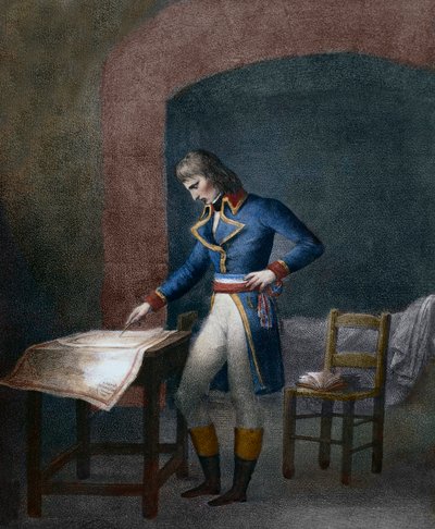 Napoleon I Bonaparte (1769-1821) vid fortet Carre d