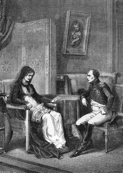 Napoleon I rådfrågade sin mor, Laetitia Bonaparte (Letizia Maria Ramolino) (1750-1836) innan han lämnade Elba 1815 av Unknown artist