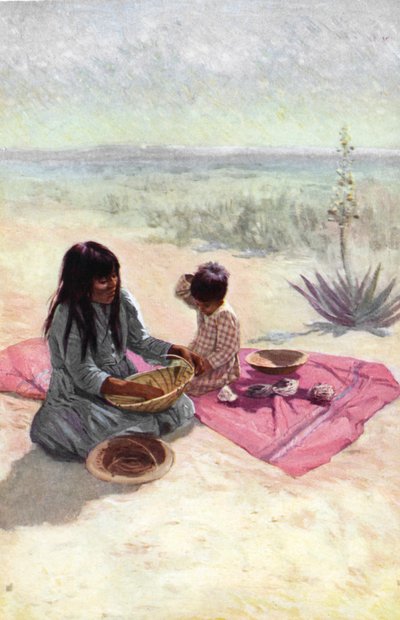 Indiansk kvinna från Pima-stammen, Arizona av Unknown artist