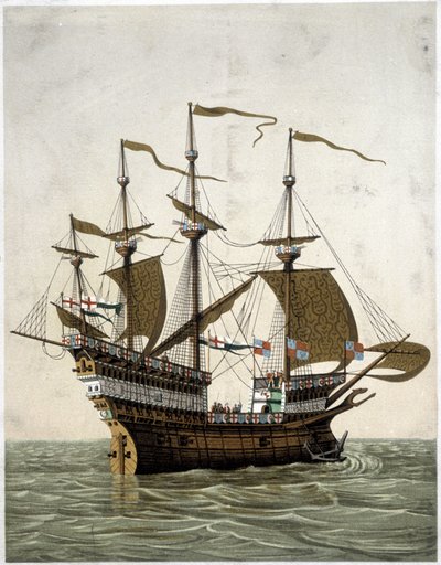 Henrik VIIIs skepp (1520) av England - enligt J. Holbein av Unknown artist