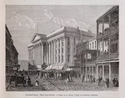 New Orleans (New Orleans): Hotel Saint-Charles (Saint Charles) - i "Le tour du monde", 2:a terminen 1876 av Unknown artist