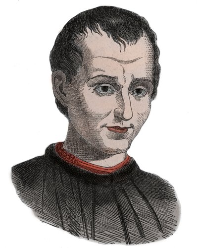 Niccolo di Bernardo dei Machiavelli (1469-1527) italiensk historiker, politiker, diplomat, filosof, humanist och författare under renässansen - Porträtt av Niccolo di Bernardo dei Machiavelli (Nicolas Machiavel av Unknown artist