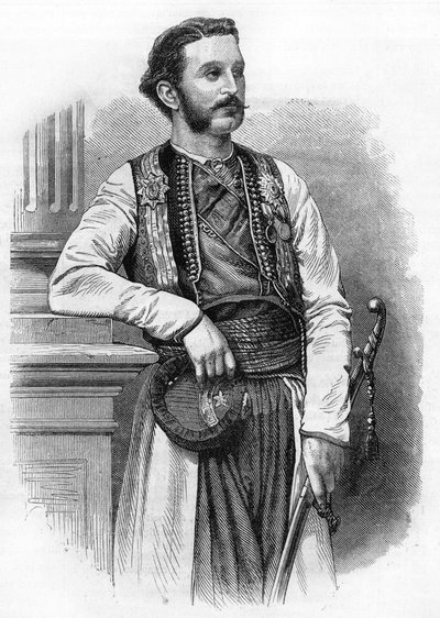 Nicholas I (1841-1921), 1869. Prins av Montenegro sedan kung av Montenegro. av Unknown artist