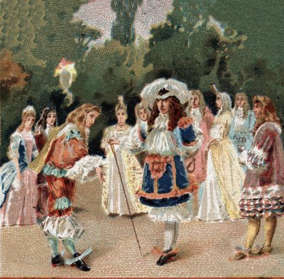 Nicolas Fouquet (1615-1680) tog emot Ludvig XIV känd som Le Roi-Soleil (Kung Soleil eller Ludvig den Store av Unknown artist