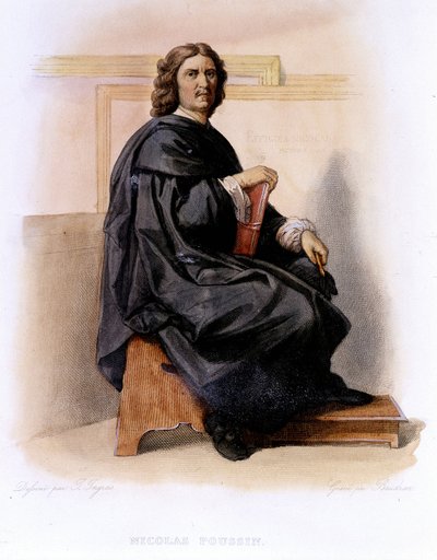Nicolas Poussin (1594-1665) i Ed. Mennechet, ""Den franske Plutarchen"" av Unknown artist