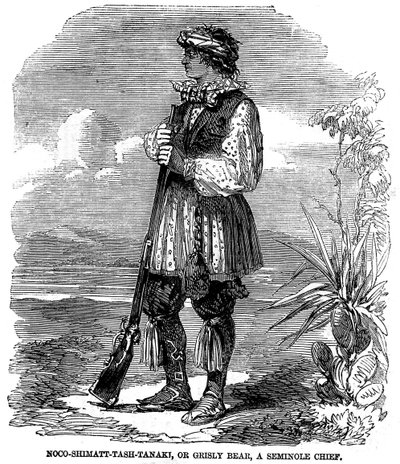Noo-Shimatt-Tash-Tanaki, eller den gräsliga björnen, en seminolehövding av Unknown artist